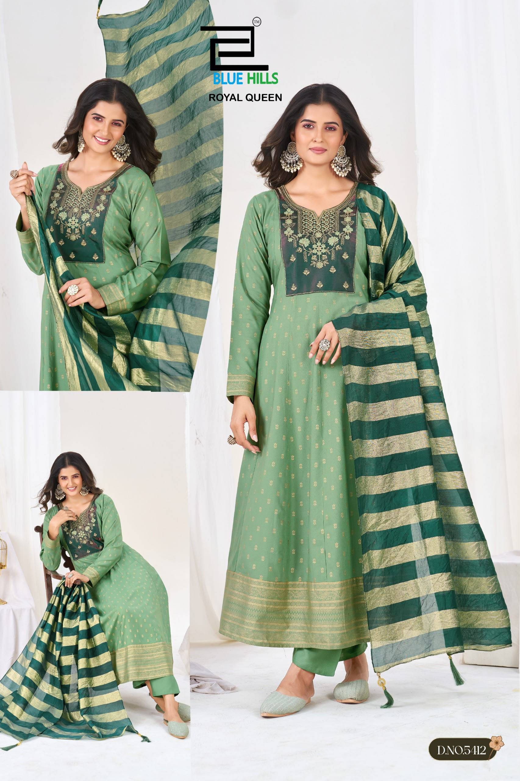 Royal Queen By BLUE HILLS 5409 TO 5414 Series Stylish Beautiful Colourful Rayon Dresses At Wholesale Price